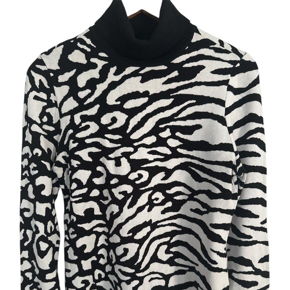 Chicos Black and White Sweater - Chicos Size 0 - Small - NWOT - Rayon/Nylon - Picture 1 of 5